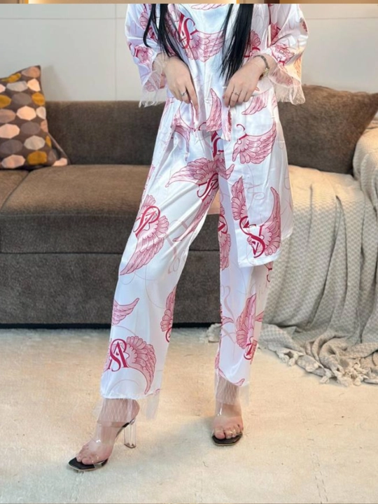 3 talik pijama penuar ayollar tungi kiyim penyuar gipyurli atlas shim+mayka+xalat 46/52