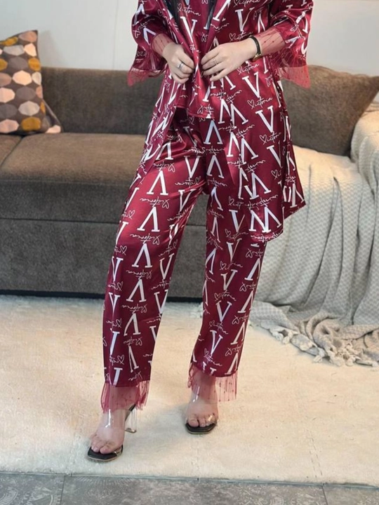 3 talik pijama penuar ayollar tungi kiyim penyuar gipyurli atlas shim+mayka+xalat 46/52