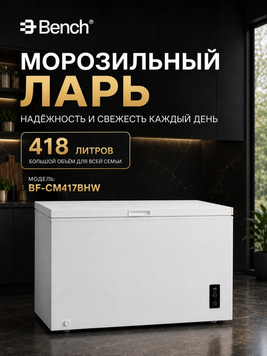 Морозильные лари Bench BF-CM417BHW 418 л и BF-CM717BHW 718 л, быстрое замораживание - 