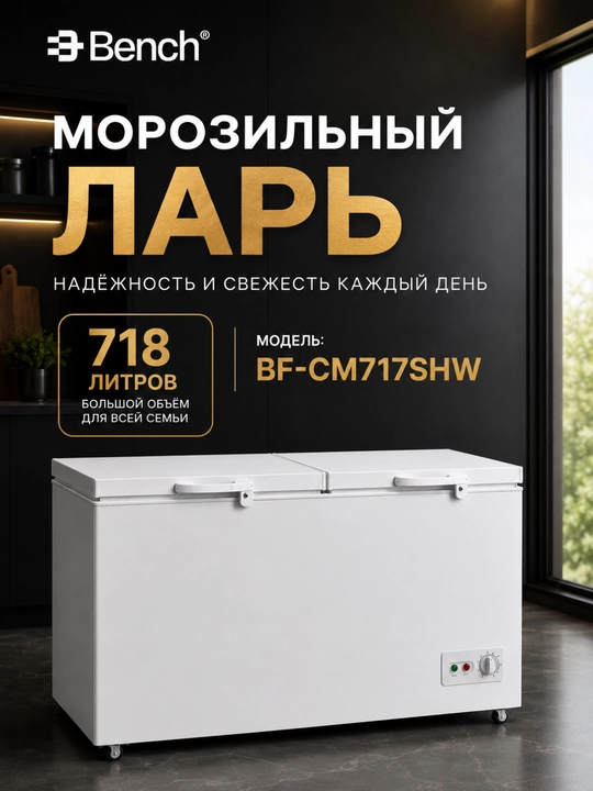 Морозильные лари Bench BF-CM417BHW 418 л и BF-CM717BHW 718 л, быстрое замораживание - 
