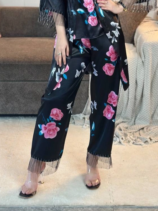 3 talik pijama penuar ayollar tungi kiyim penyuar gipyurli atlas shim+mayka+xalat 46/52
