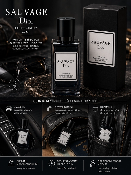 Мужской парфюм Dior Sauvage, 42 мл