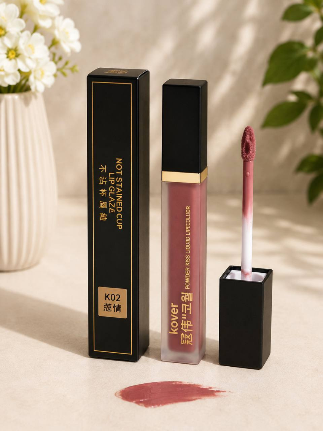 Kover Powder Kiss жидкая матовая помада K01 K02 розовые оттенки стойкая косметика