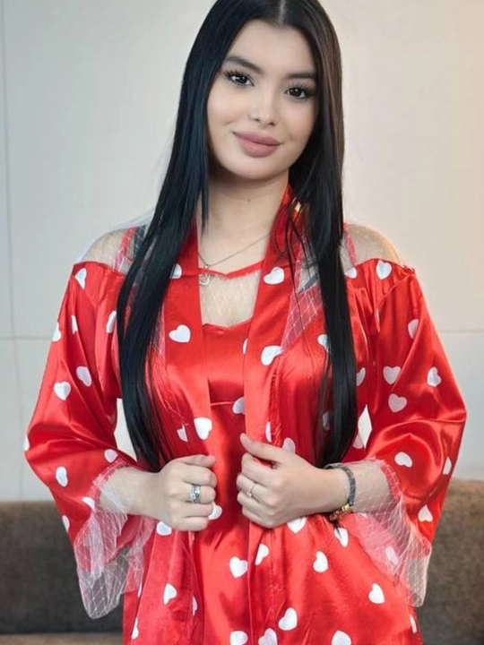 3 talik pijama penuar ayollar tungi kiyim penyuar gipyurli atlas shim+mayka+xalat 46/52