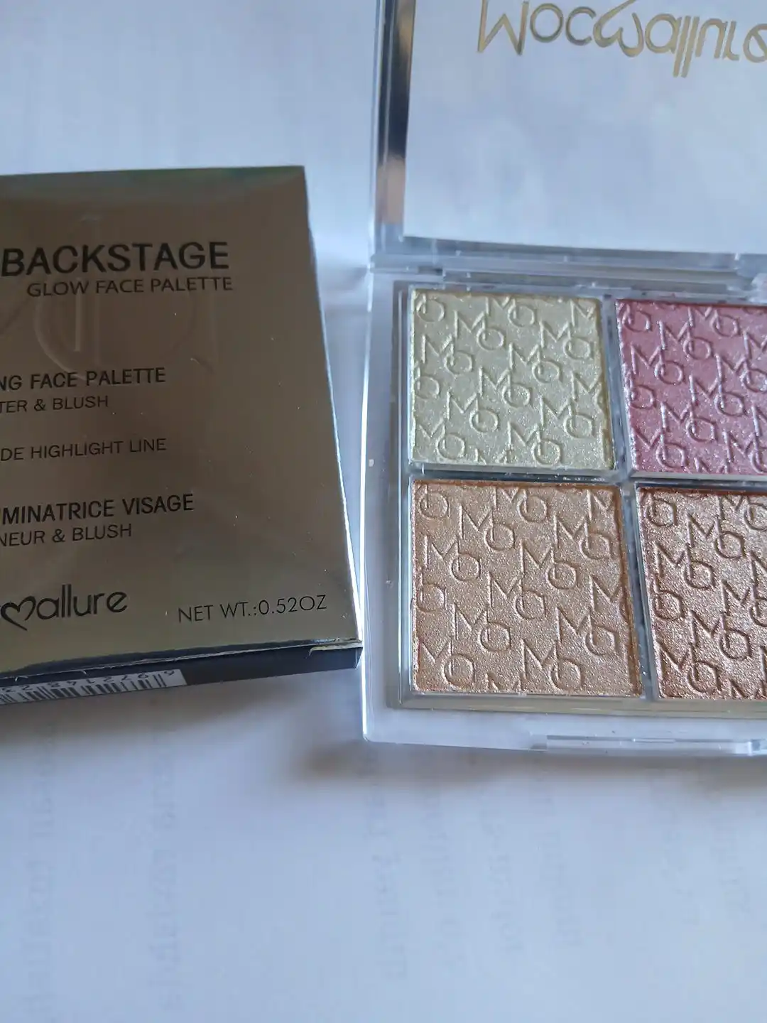 Палитра хайлайтеров для лица Moccalure, яркие оттенки, Maccalure, 4 цвета, 14,8 г