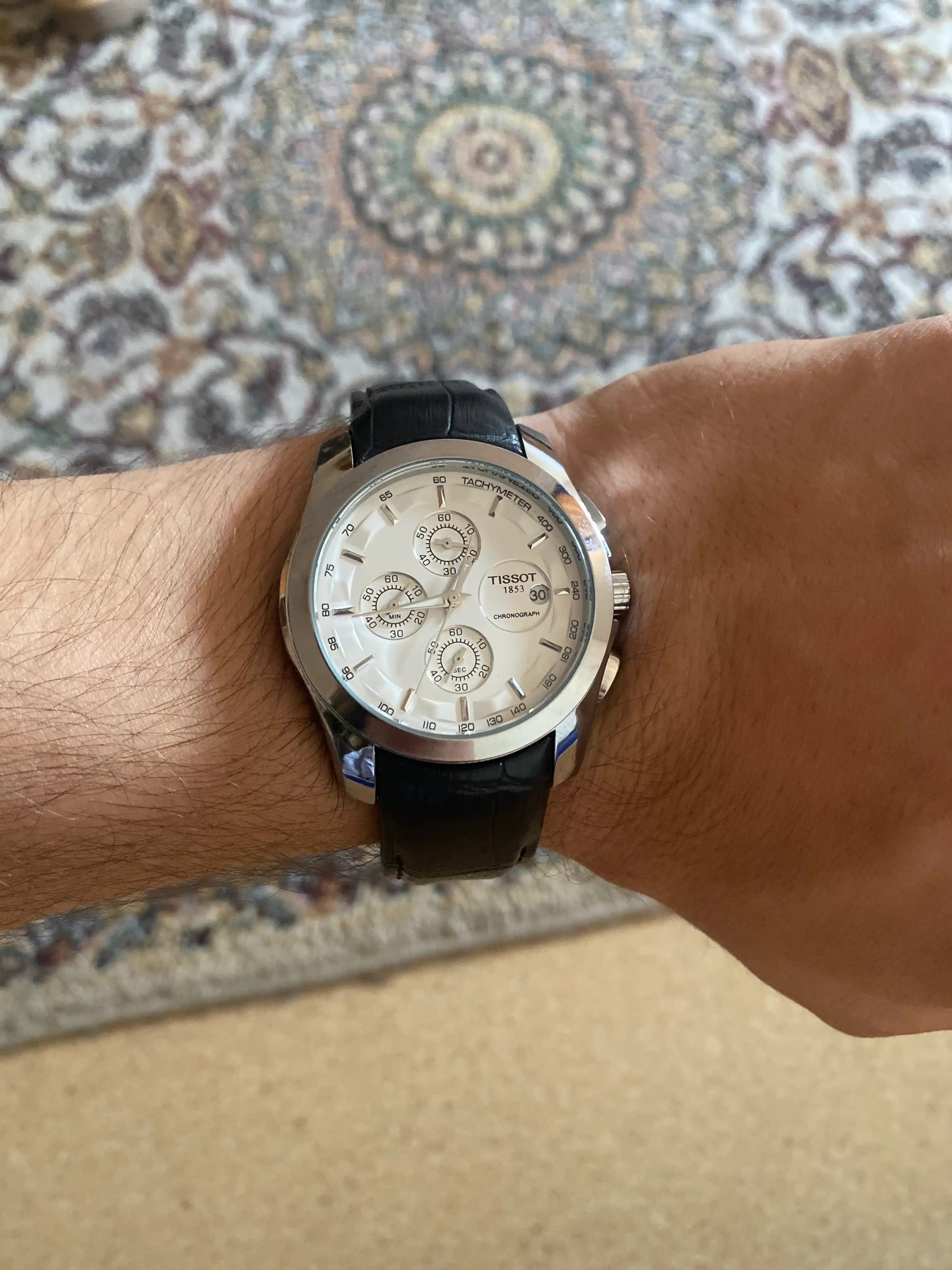Erkaklar uchun qol soati, Tissot Day - date 2,suv o'tkazmaydigan, zanglamaydigan po'latdan