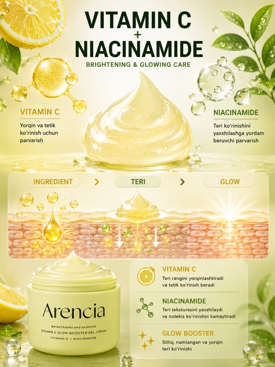Arencia Vitamin C Glow Booster Gel Cream — гель-крем для лица, 50 г