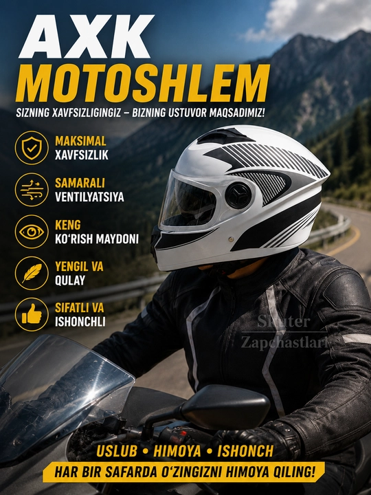 AXK moto shlem, skuter kaska va mototsikl uchun himoya moto kaska Model: 557-903