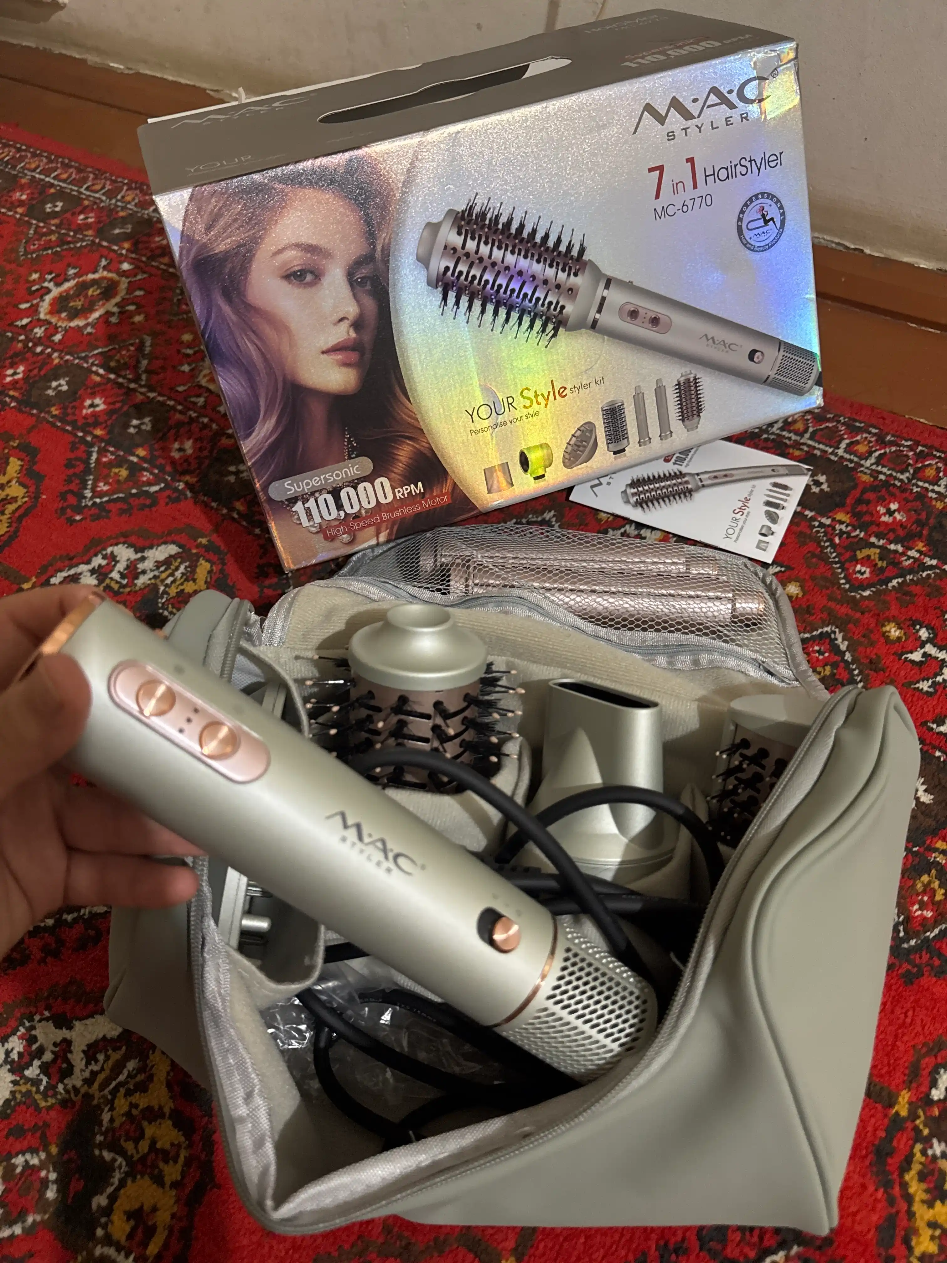 Фен-стайлер 7 в 1, Coanda, фен-щетка, стайлер для волос, локоны, MAC Styler, 110000 RPM