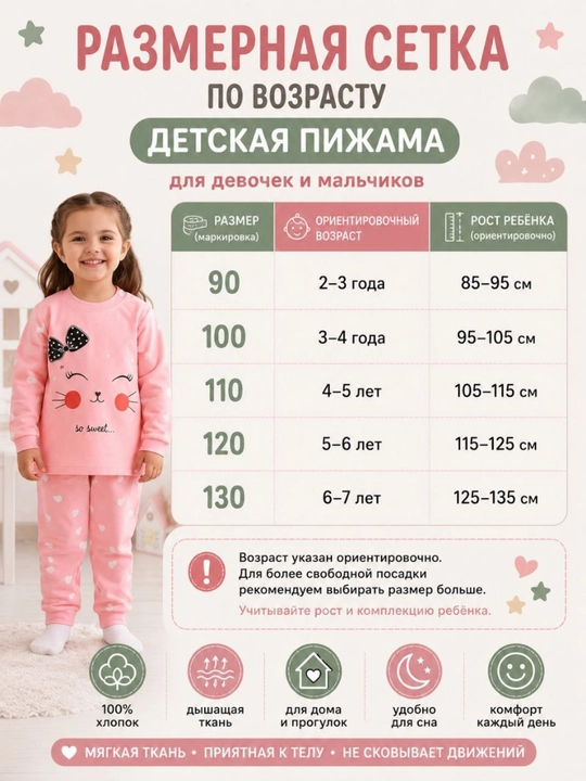 Детская пижама для мальчиков и девочек, мягкий хлопковый домашний костюм для сна