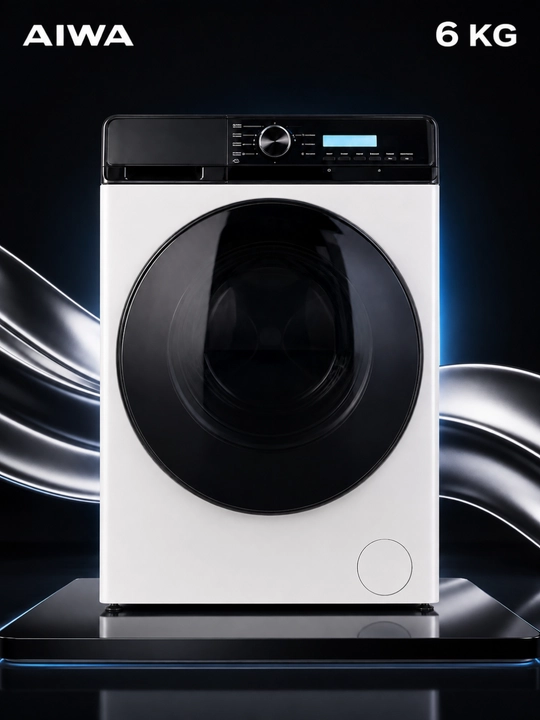 AIWA 6 kg frontal yuklanadigan kir yuvish mashinasi, oq