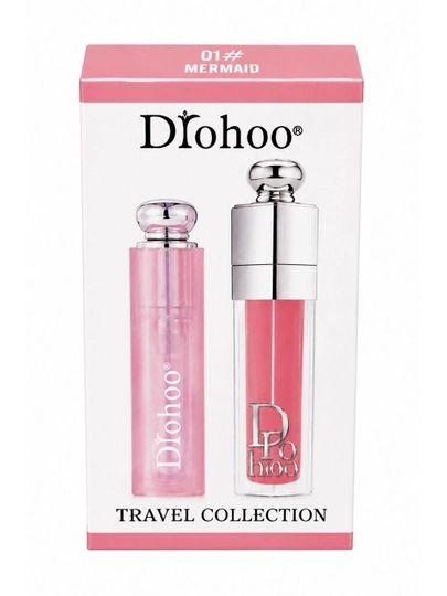 D'rohoo Travel Collection lab yaltirog'i, 2 dona, namlovchi Lip Gloss - 