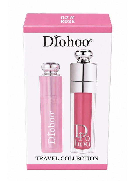 D'rohoo Travel Collection lab yaltirog'i, 2 dona, namlovchi Lip Gloss - 