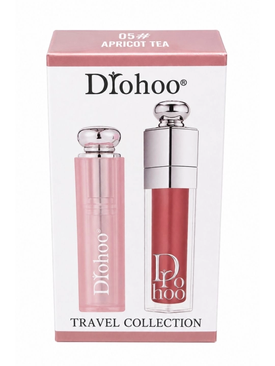 D'rohoo Travel Collection lab yaltirog'i, 2 dona, namlovchi Lip Gloss - 