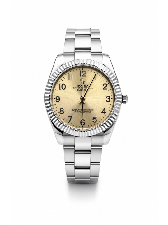Erkaklar uchun Rolex metall bilaguzukli qo‘l soati, klassik dizayn