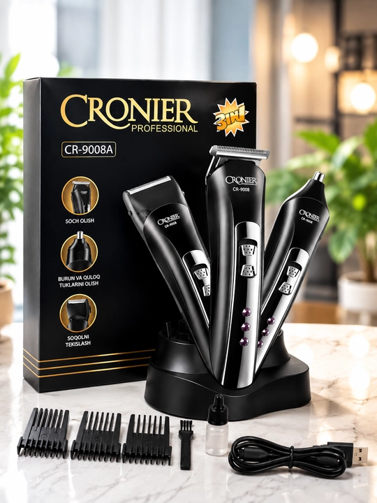 Trimmer bir nechta vazifalarni bajaradigan soqol oladigan mashinka. 3 xil nasadka