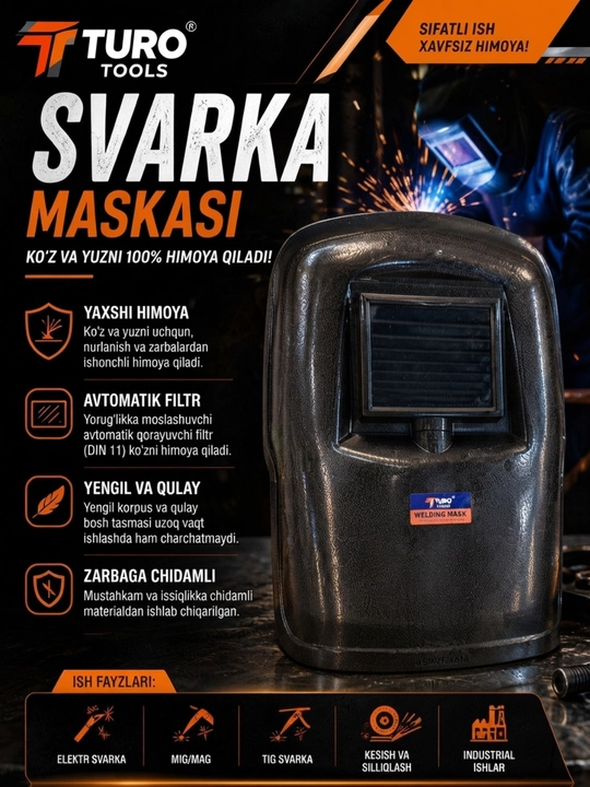  Сварочная маска Turo Tools (Хамелеон) - 