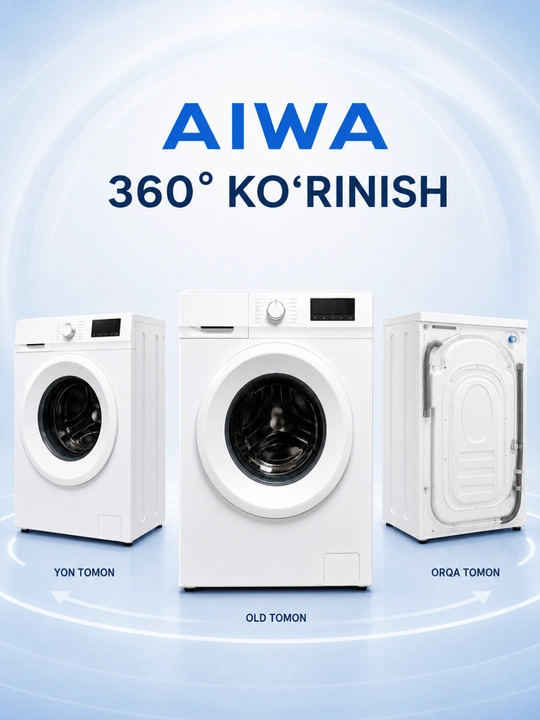 AIWA old tomondan yuklanadigan kir yuvish mashinasi, 85 × 60 × 55 sm kir moshina 7kg