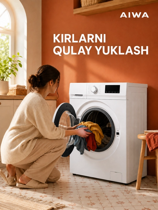 AIWA old tomondan yuklanadigan kir yuvish mashinasi, 85 × 60 × 55 sm kir moshina 7kg