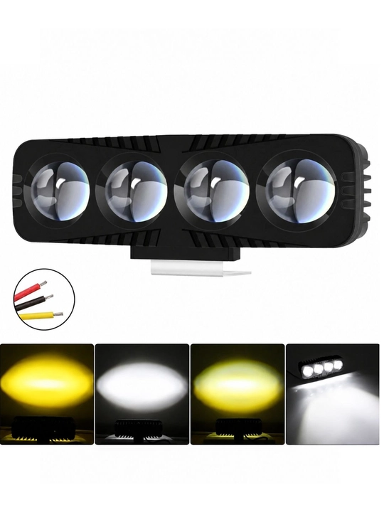 Universal qo‘shimcha 4 linzali LED chiroq (Oq / Sariq yorug‘lik) - 