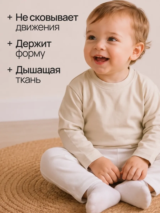 Лонгслив детский / короткий рукав / гипоаллергенный хлопок Silver Kids
