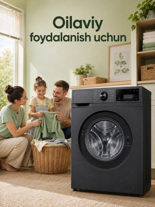Стиральная машина AIWA 6 кг с фронтальной загрузкой, черная
