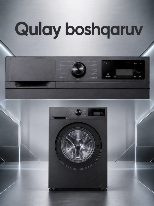 Стиральная машина AIWA 6 кг с фронтальной загрузкой, черная