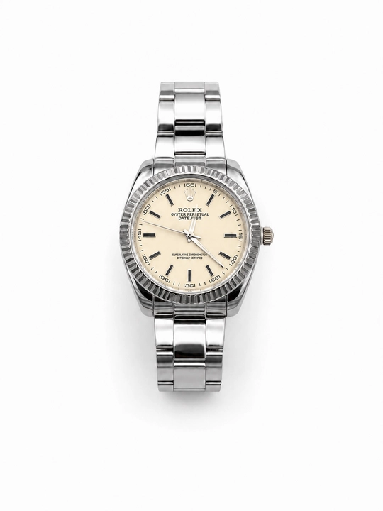 Erkaklar Rolex qo‘l soati, metall bilaguzukli, klassik dizayn