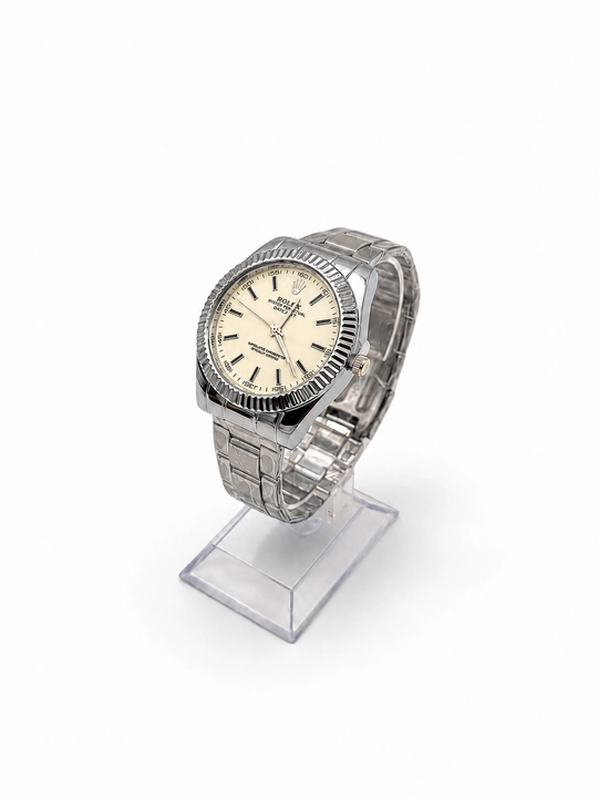 Erkaklar Rolex qo‘l soati, metall bilaguzukli, klassik dizayn