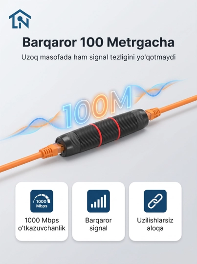 LAN соединитель кабеля Teknova RJ45 переходник удлинитель интернет кабеля CAT6