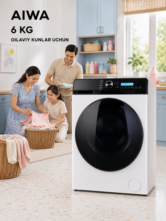 AIWA 6 kg frontal yuklanadigan kir yuvish mashinasi