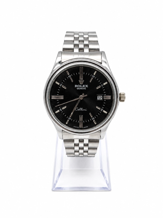 Erkaklar Rolex qo‘l soati, kalendarli, metall brasletli, klassik dizayn - 