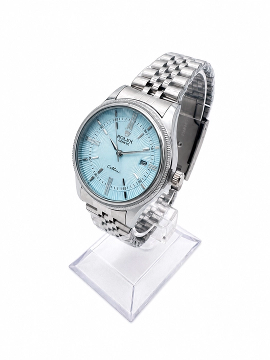 Erkaklar Rolex qo‘l soati, kalendarli, metall brasletli, klassik dizayn