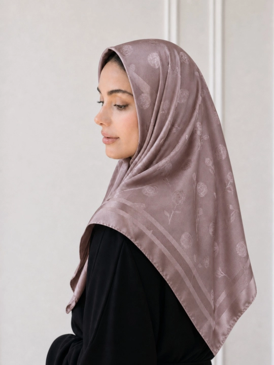 Sallagul tasviri tushirilgan ipak ro‘molcha, 95x95 sm - 