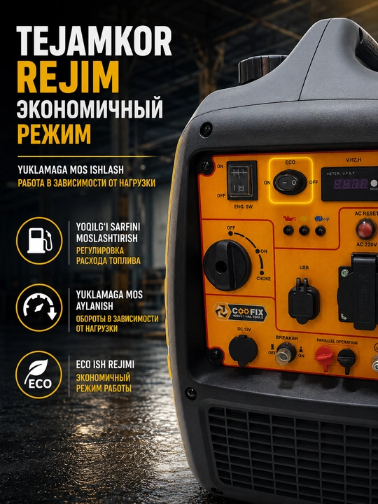 COOFIX | 3 kW benzinli inverter generator 220 V, benzinli generator