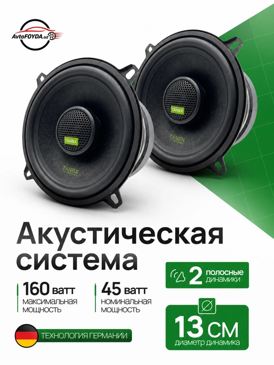 Avtomobil eshiklari va tarpdkalari u-n TANBX TB-T65-55-45 MAX dinamiklar 16-13-10 sm, 2 dona - 
