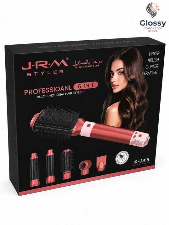 Фен-стайлер Airwrap JRM Styler, воздушная укладка, мультистайлер для волос, 1600W 6 в 1