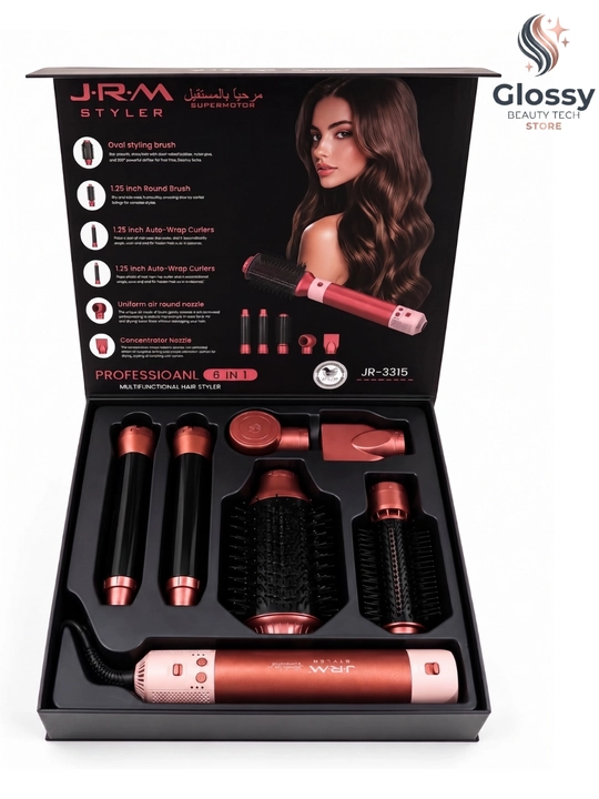 Фен-стайлер Airwrap JRM Styler, воздушная укладка, мультистайлер для волос, 1600W 6 в 1