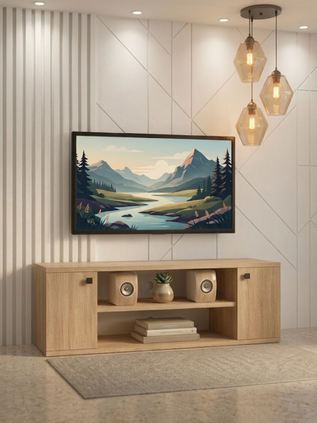 Minimalistik TV Tumba – Televizor va Media Qurilmalari uchun Zamonaviy Universal Mebel - 