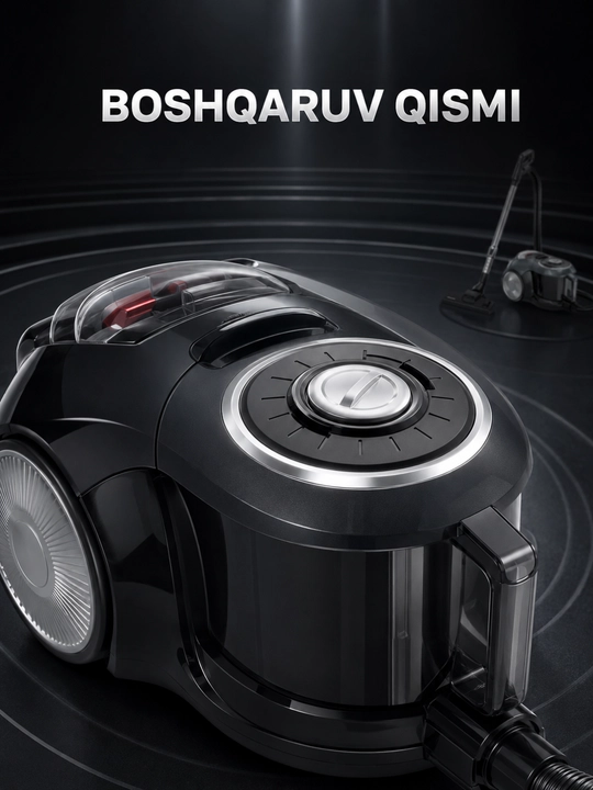 AIWA changyutgich, teleskopik metall quvur va chang konteynerli