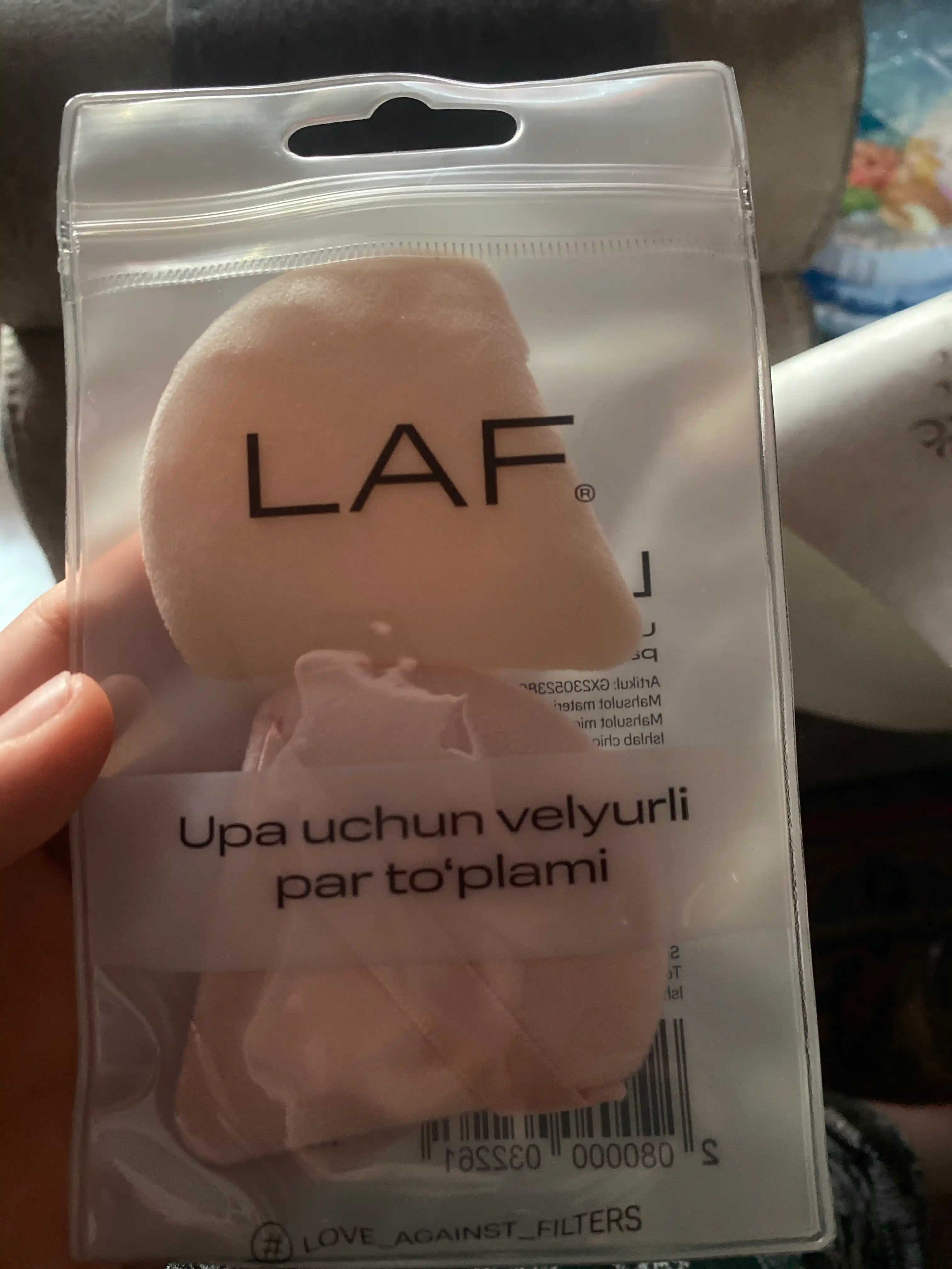 LAF To‘plam, pudra uchun velyur momig‘i, 2 dona, uchburchak (SI)