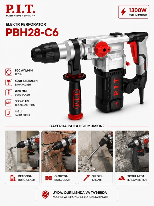 Электрический перфоратор P.I.T. PBH28-C6