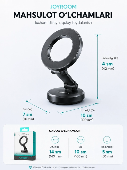 Держатель для телефона JOYROOM JR-ZS5520, магнитный, N52 компактный - 