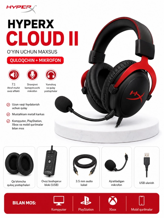 HyperX Cloud II Gaming garniturasi