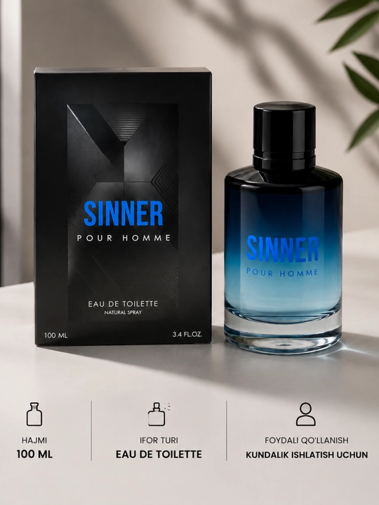 Sinner Pour Homme erkaklar atiri, Eau de Toilette, 100 ml - 