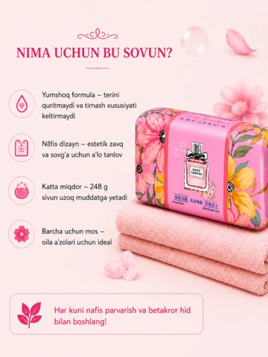 CANMERRIS Parfyumli Qattiq Sovun, Qo‘l va Tana uchun, 248±5 g