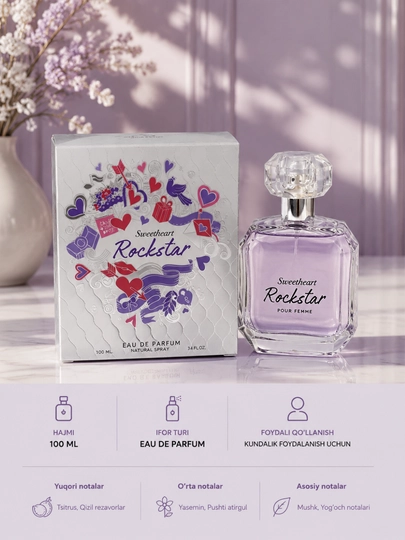Sweetheart Rockstar ayollar uchun atir, Eau de Parfum, 100 ml - 