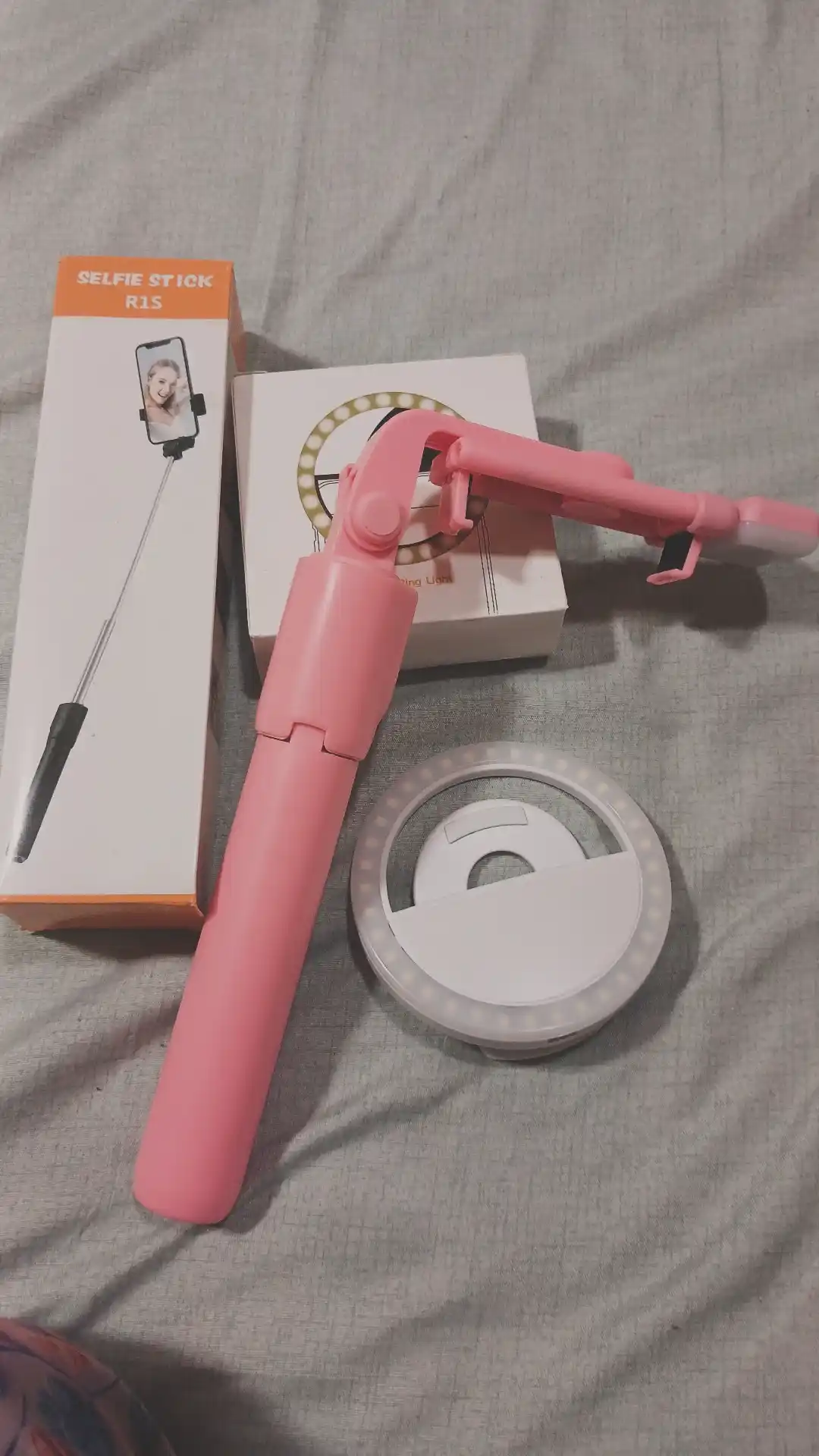 Selfi-palka monopod Bluetooth pulti va selfi uchun xalqa chiroq, LED yoritgichli shtativ