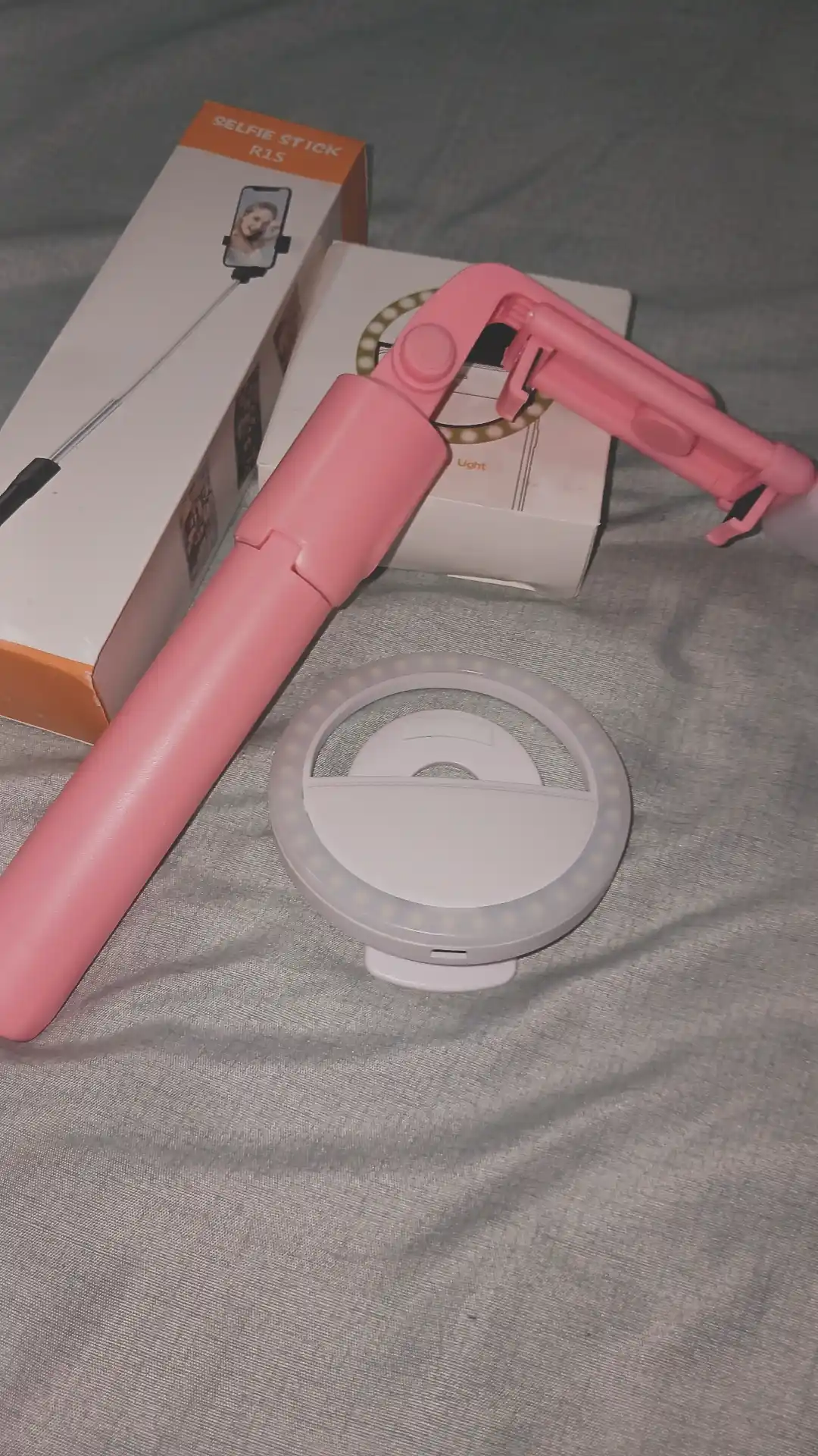 Selfi-palka monopod Bluetooth pulti va selfi uchun xalqa chiroq, LED yoritgichli shtativ