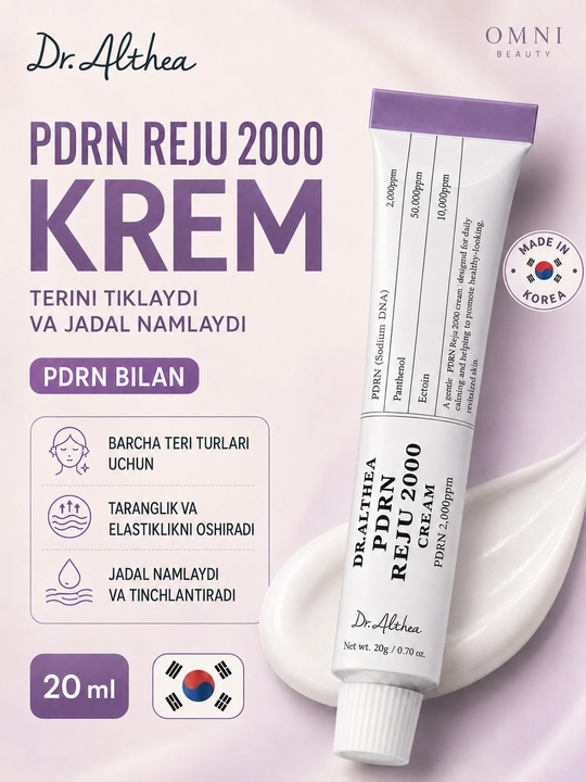 Крем для лица Dr.Althea 345 relief восстанавливающий, aqua, с PDRN, melaclear, reju 5000